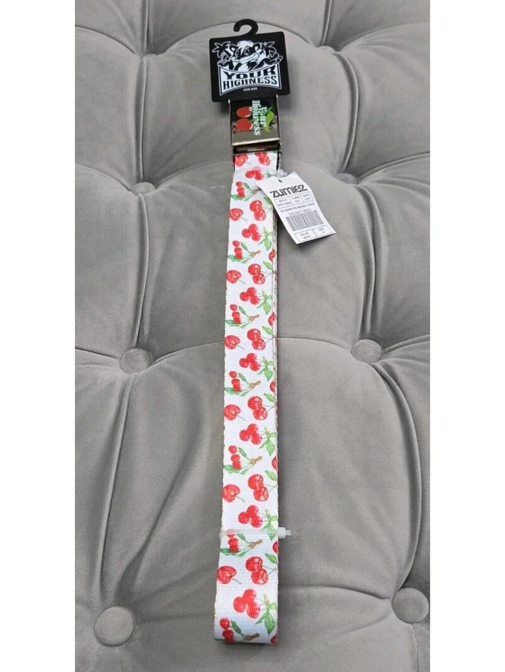 Your Highness Cherry Pie White Belt Silver Metal Buckle Zumiez New